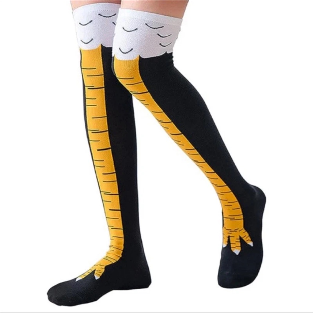 New 1 Pair Funny Socks Chicken Leg Knee-High Costume Feet Animal Paw Sock